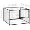 Dog Kennel Black 39.4"x39.4"x27.6" Steel