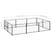 Dog Kennel Black 64.6 ft¬≤ Steel